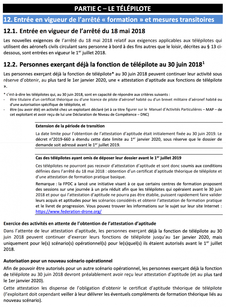 Extrait du guide des aéronefs circulant sans personnes à bord