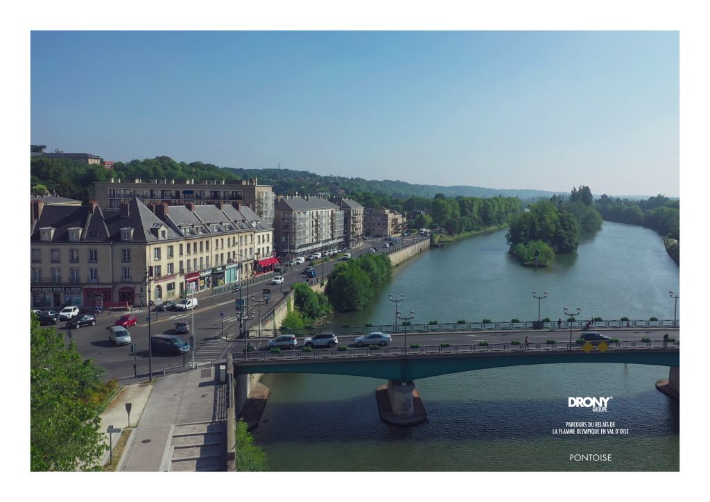 Quais de l'Oise à Pontoise - vue aérienne par drone