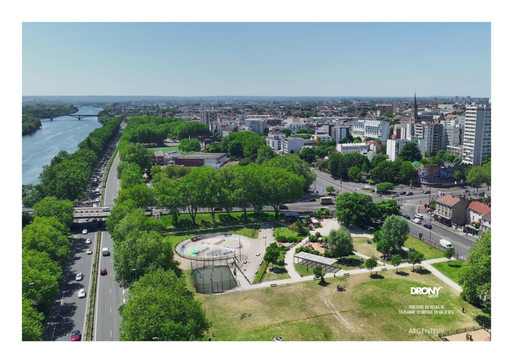 Argenteuil et le parc des Berges - Vue aérienne par drone