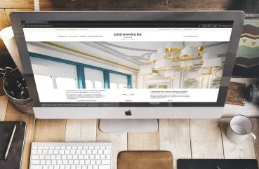 Aperçu du site internet et de la e-boutique de chaussures du créateur-Fabricant de luminaires contemporains, avec une fabrication 100% Française DESIGNHEURE