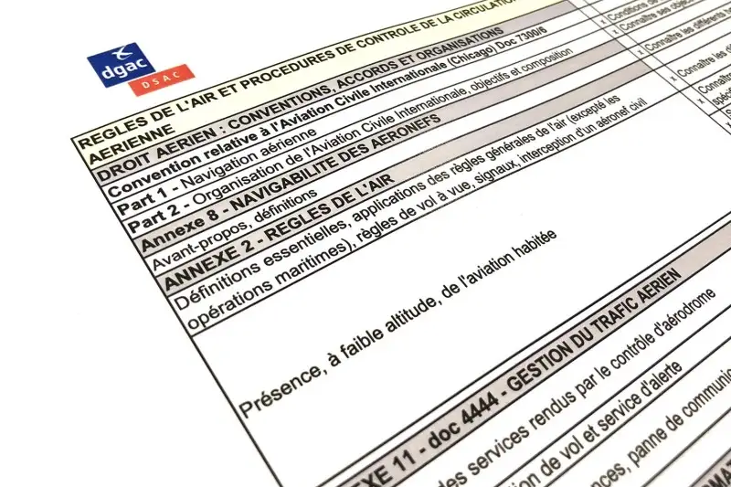 Aperçu du programme détaillé des connaissances théoriques de l'examen de télépilote de drone civil