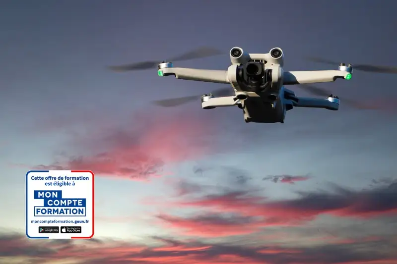 Drone DJI Mini 4 Pro en illustration de la formation drone catégorie ouverte
