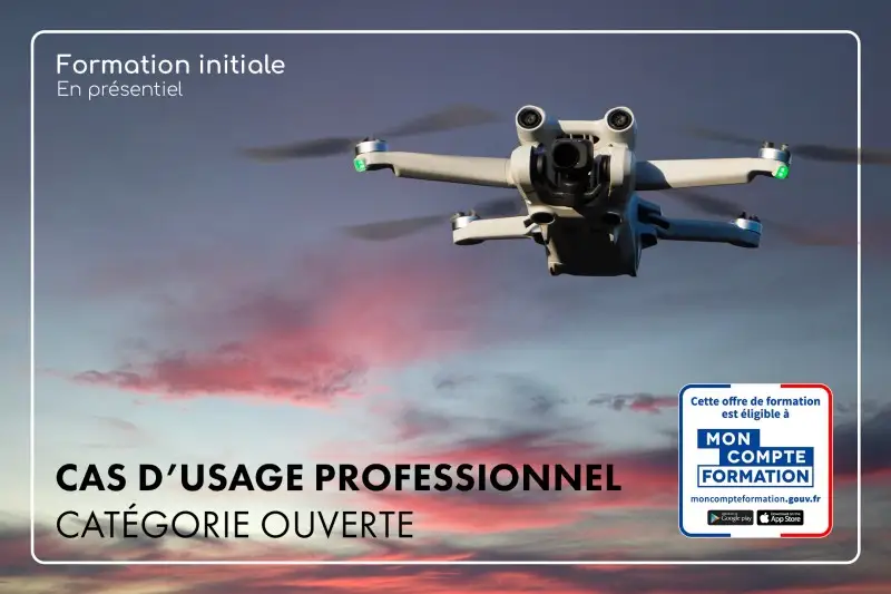 Drone DJI Mini 4 Pro en illustration de la formation drone catégorie ouverte