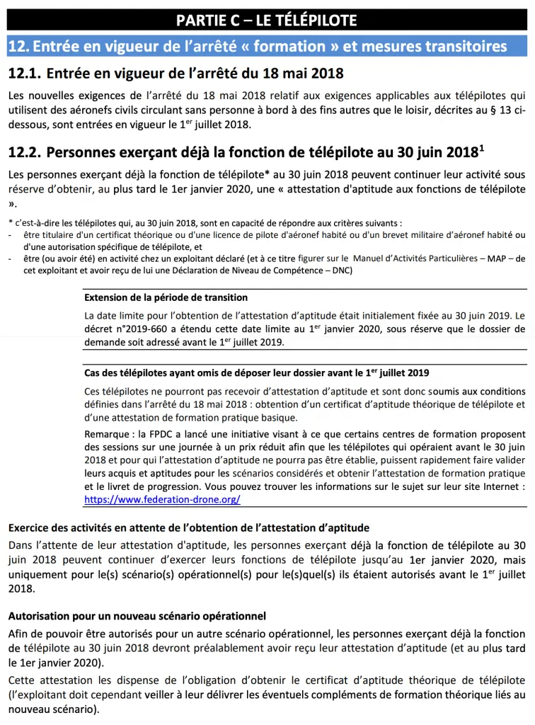 Extrait du guide des aéronefs circulant sans personnes à bord